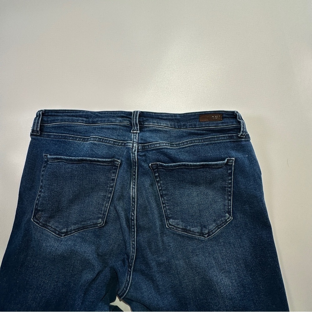KUT from the Kloth high rise straight leg ankle jeans raw hem blue 18W - Picture 4 of 10